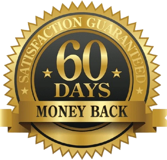 60-day money-back guarantee seal